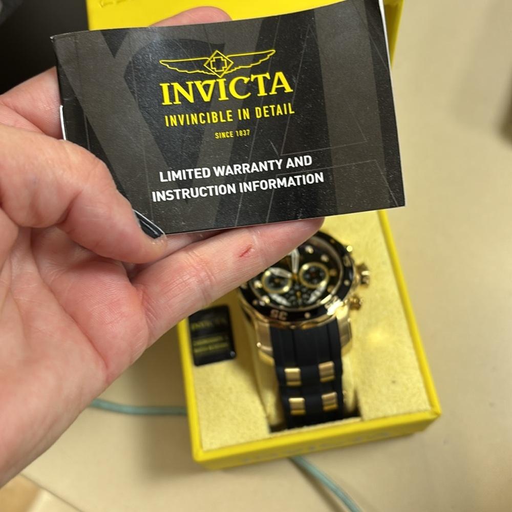 Invicta Gold and Black Chronograph Watch - Picture 2 of 5